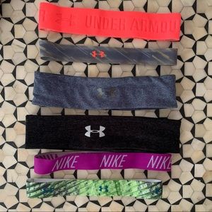 Workout headbands (6 total) - Under Armour & Nike